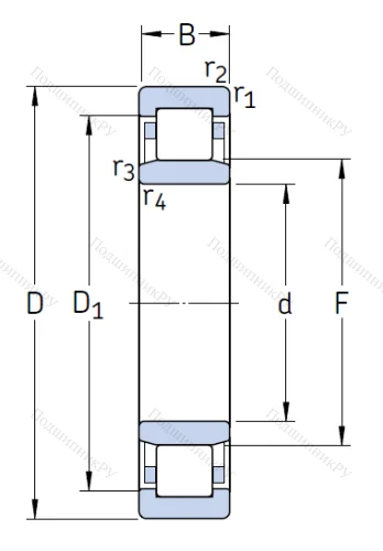 Роликовый цилиндрический подшипник NU 2213 ECP/C 3 от производителя  SKF