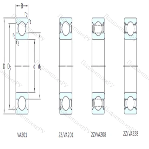 Подшипник шариковый радиальный 6211-2Z/VA 201 от производителя  SKF