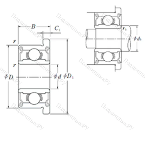 Подшипник шариковый радиальный F 698DD