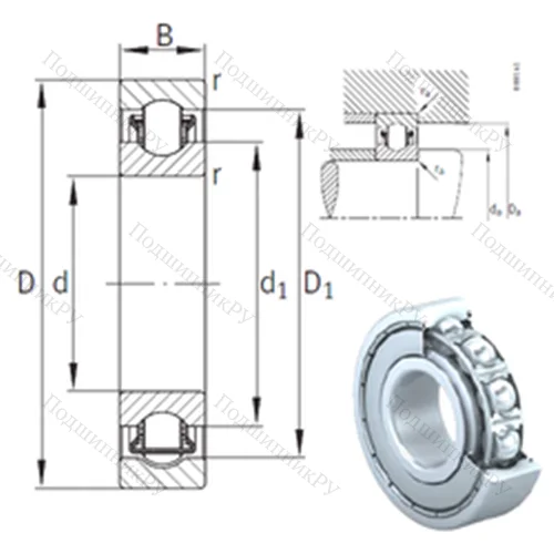 Подшипник с шариковыми роликами (ball roller) радиальный BXRE 306-2Z от производителя  INA