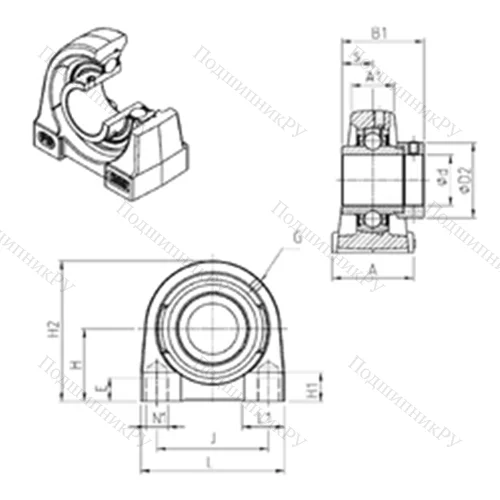 Подшипниковый узел шариковый радиальный EXPG 209 от производителя  SNR