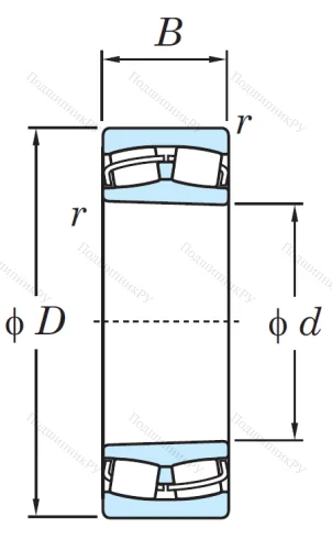 Сферический роликовый подшипник с конической посадкой на вал 22216 RZKW 33 C 3 от производителя  KOYO