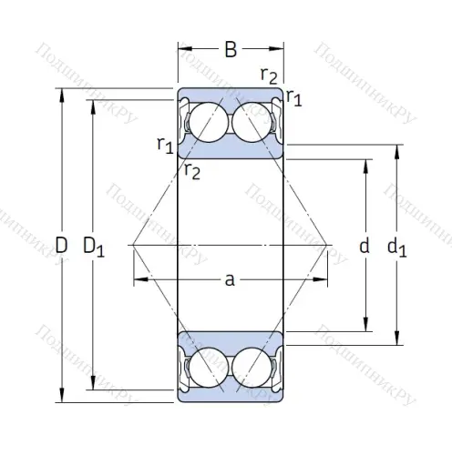 Двухрядный шариковый подшипник 3307 A 2Z/C 3MT 33 от производителя  SKF