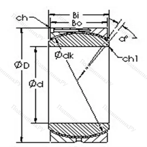 Подшипник скольжения сферический GEH 530HC от производителя  AST