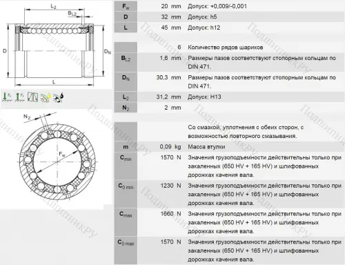 Подшипник KB 20 PP в Уфе