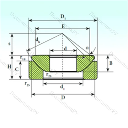 Подшипник скольжения сферический GX 25 CP от производителя  ISB