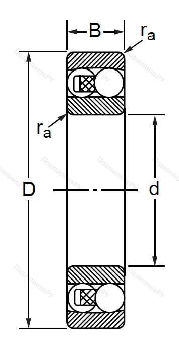 Двухрядный шариковый подшипник 1502 2RS E (2202 2RSTN) в Уфе