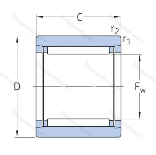 Игольчатый подшипник NK 7/12 TN от производителя  SKF