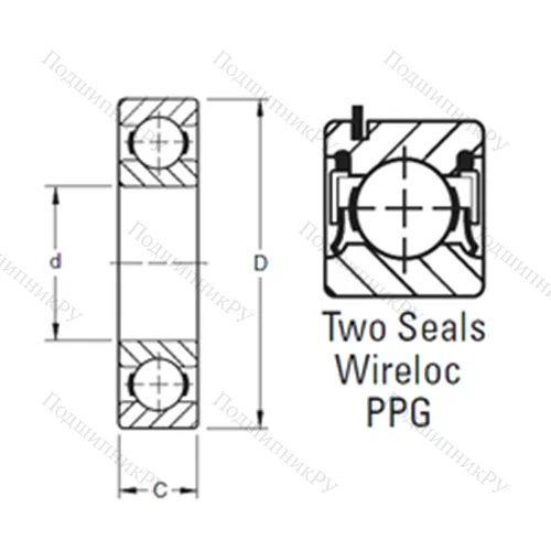 Подшипник шариковый радиальный 204PPG