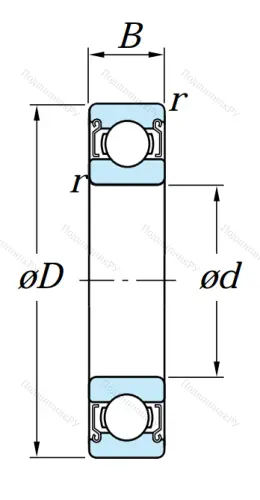 Однорядный шариковый подшипник 6311 ZZ C 3 от производителя  KOYO