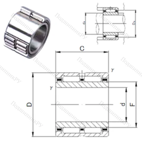 Подшипник игольчатый радиальный NA 6917 от производителя  JNS