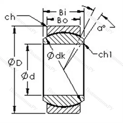 Подшипник скольжения сферический GEG 10N от производителя  AST