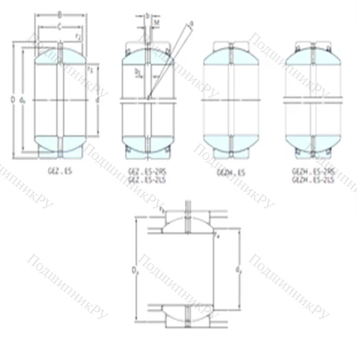 Подшипник скольжения сферический GEZH 408ES от производителя  SKF Подшипник скольжения сферический GEZH 408ES от производителя  SKF