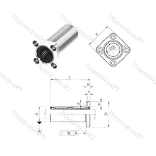 Подшипник шариковый линейный LMK 20L от производителя  Samick