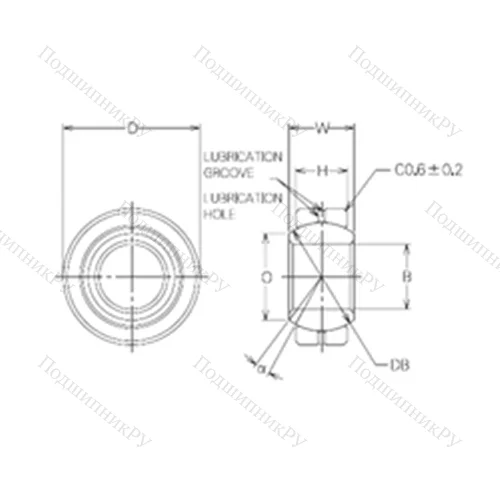 Подшипник скольжения сферический MBG 14CR от производителя  NMB