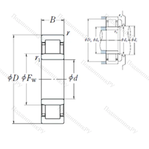 Подшипник роликовый радиальный NU 313 EM