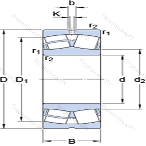 Сферические роликоподшипники с цилиндрическими и коническими отверстиями 23222 CC/W 33 от производителя  SKF