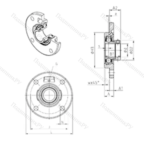 Подшипниковый узел шариковый радиальный ESFCE 203 от производителя  SNR