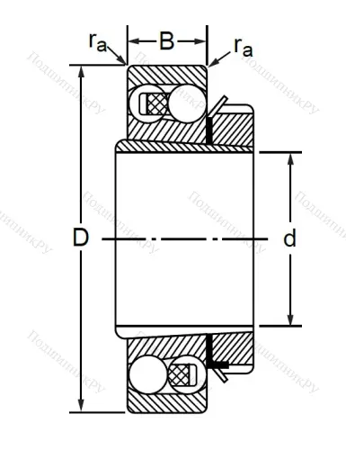 Двухрядный шариковый подшипник 11611 (2312 K + H 2312) (2312 K + H 2312) в Уфе