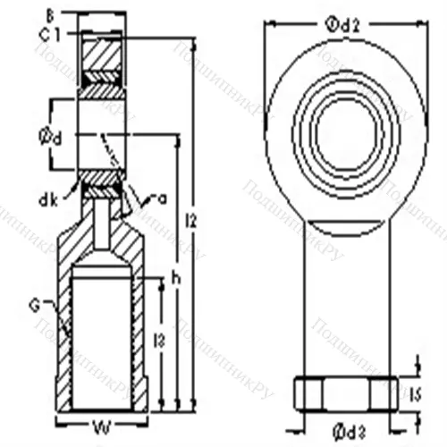 Подшипники скольжения наконечника тяги SI 17C от производителя  AST Подшипники скольжения наконечника тяги SI 17C от производителя  AST