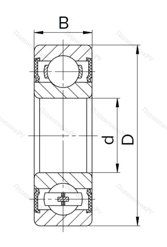 Миниатюрный шариковый подшипник 619/5 2RST (1000095 2RS) в Уфе