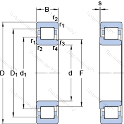 Однорядные цилиндрические роликоподшипники NJ 215 ECP