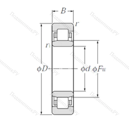 Подшипник роликовый радиальный NU 1036