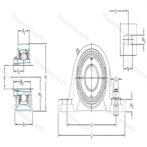 Подшипниковый узел шариковый радиальный SYJ 55 KF+HE 2311 B от производителя  SKF
