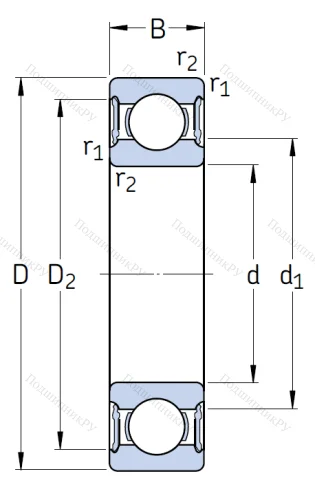 Однорядный шариковый подшипник 6209 2RS 1/C 3 от производителя  SKF Однорядный шариковый подшипник 6209 2RS 1/C 3 от производителя  SKF