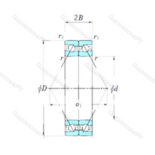 Подшипник шариковый радиально-упорный спаренный ACT 034DB