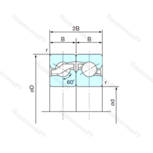 Подшипник шариковый упорно-радиальный спаренный 30TAB 06DF от производителя  NACHI