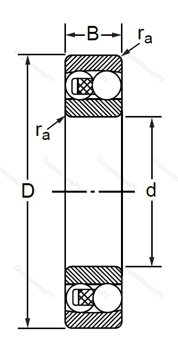 Двухрядный шариковый подшипник 1506 2RS E (2206 2RSTN) в Уфе