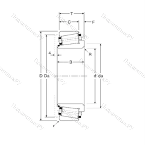Подшипник роликовый радиально-упорный 133075/133136X от производителя  Gamet
