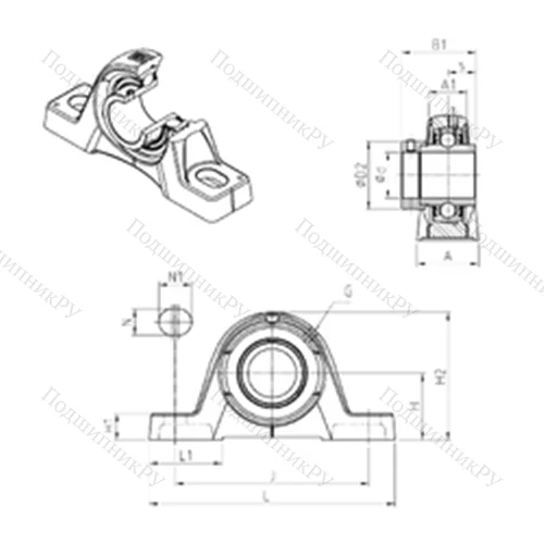 Подшипниковый узел шариковый радиальный EXPE 212