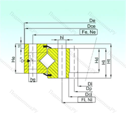 Подшипник роликовый опорно-поворотный ZR 1.16.0380.400-1SPPN