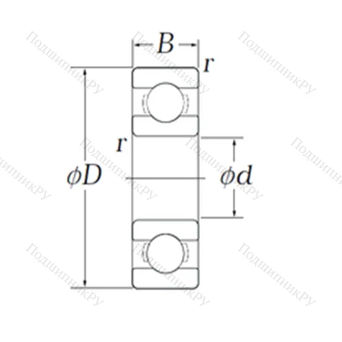 Подшипник шариковый радиальный OB 72