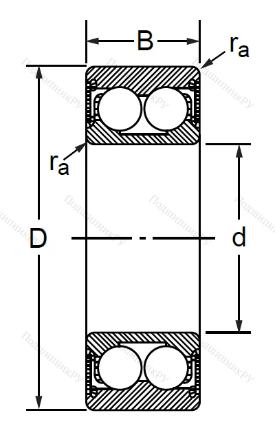 Радиально-упорный шариковый подшипник 3056303 2RS (3303 A 2RSTN) в Уфе