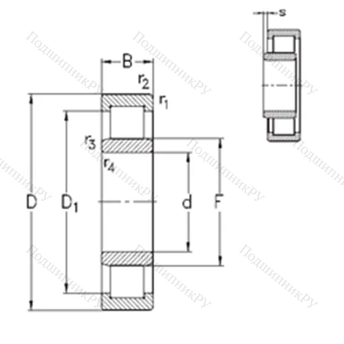 Подшипник роликовый радиальный NU 2348-E-M 6