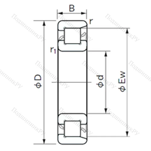 Подшипник роликовый радиальный NF 1068
