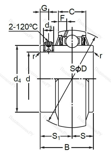 Корпусный подшипник MUC 206 в Уфе