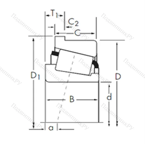 Подшипник роликовый радиально-упорный 26100/26283-B от производителя  TIMKEN