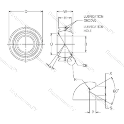 Подшипник скольжения сферический MBG 6VCR от производителя  NMB