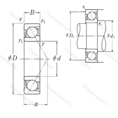 Подшипник шариковый радиально-упорный 7205 A