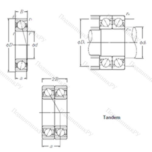 Подшипник шариковый радиально-упорный 7232DT