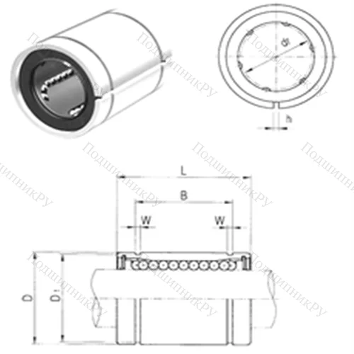 Подшипник шариковый линейный LME 60AJ от производителя  Samick