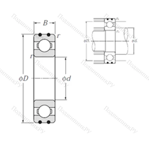 Подшипник шариковый радиальный AC-6001