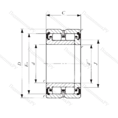 Подшипник роликовый радиальный TRU 254425UU от производителя  IKO