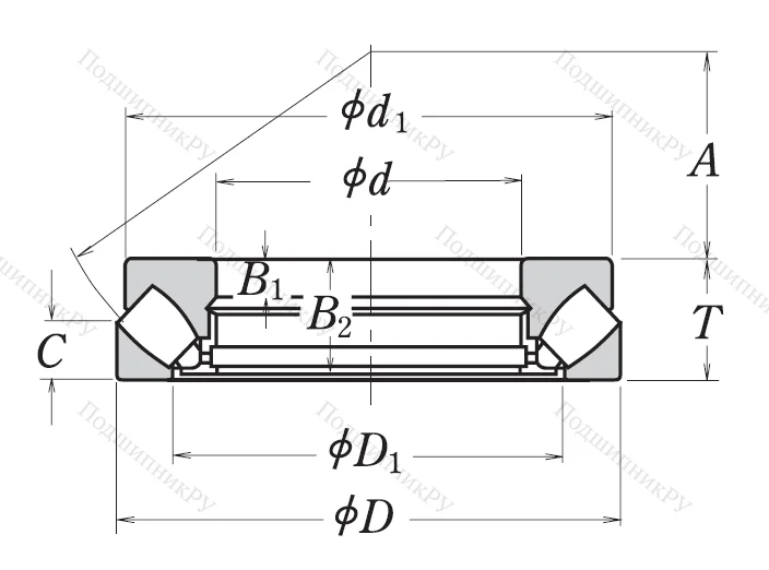 Упорный роликовый подшипник 29416 E