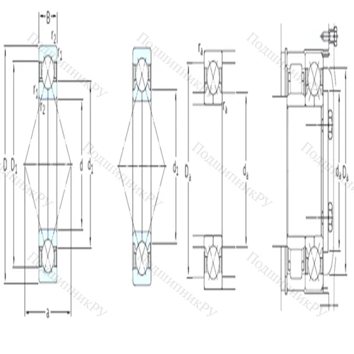 Подшипник шариковый радиально-упорный с четырёхточечным контактом QJ 207N 2MA