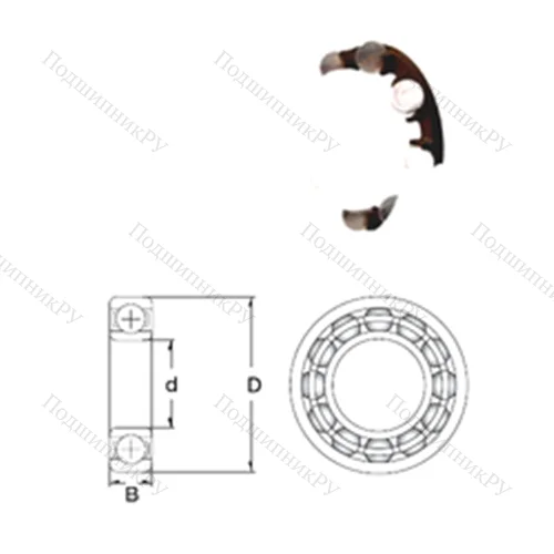 Подшипник шариковый радиальный P 608-SB от производителя  ZEN